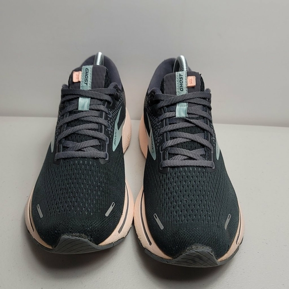 Brooks Ghost 14 Womens Size 10B Running Shoes Black Peach Athletic Sneakers - Picture 2 of 9